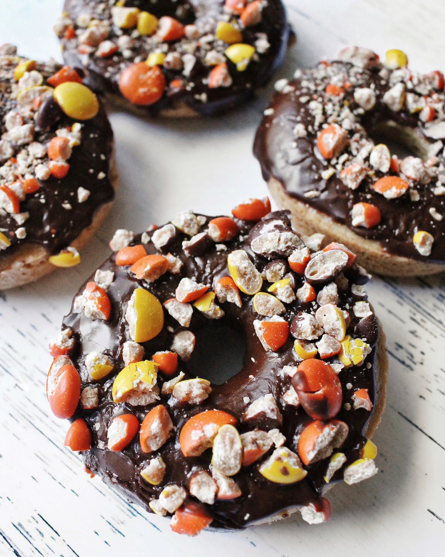 The Best Baked Peanut Butter Doughnuts with Chocolate Glaze