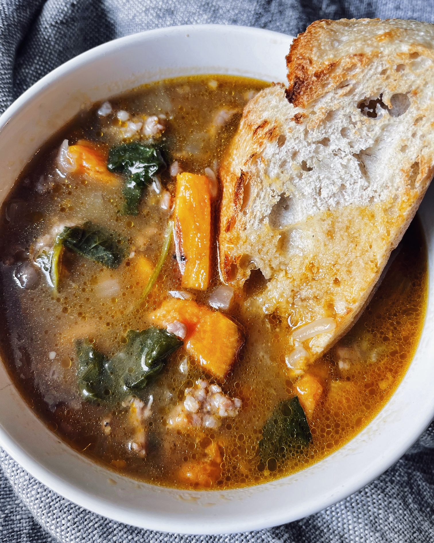 Sausage Sweet Potato Kale Soup ~ Delicious Easy Fall Soup Recipe