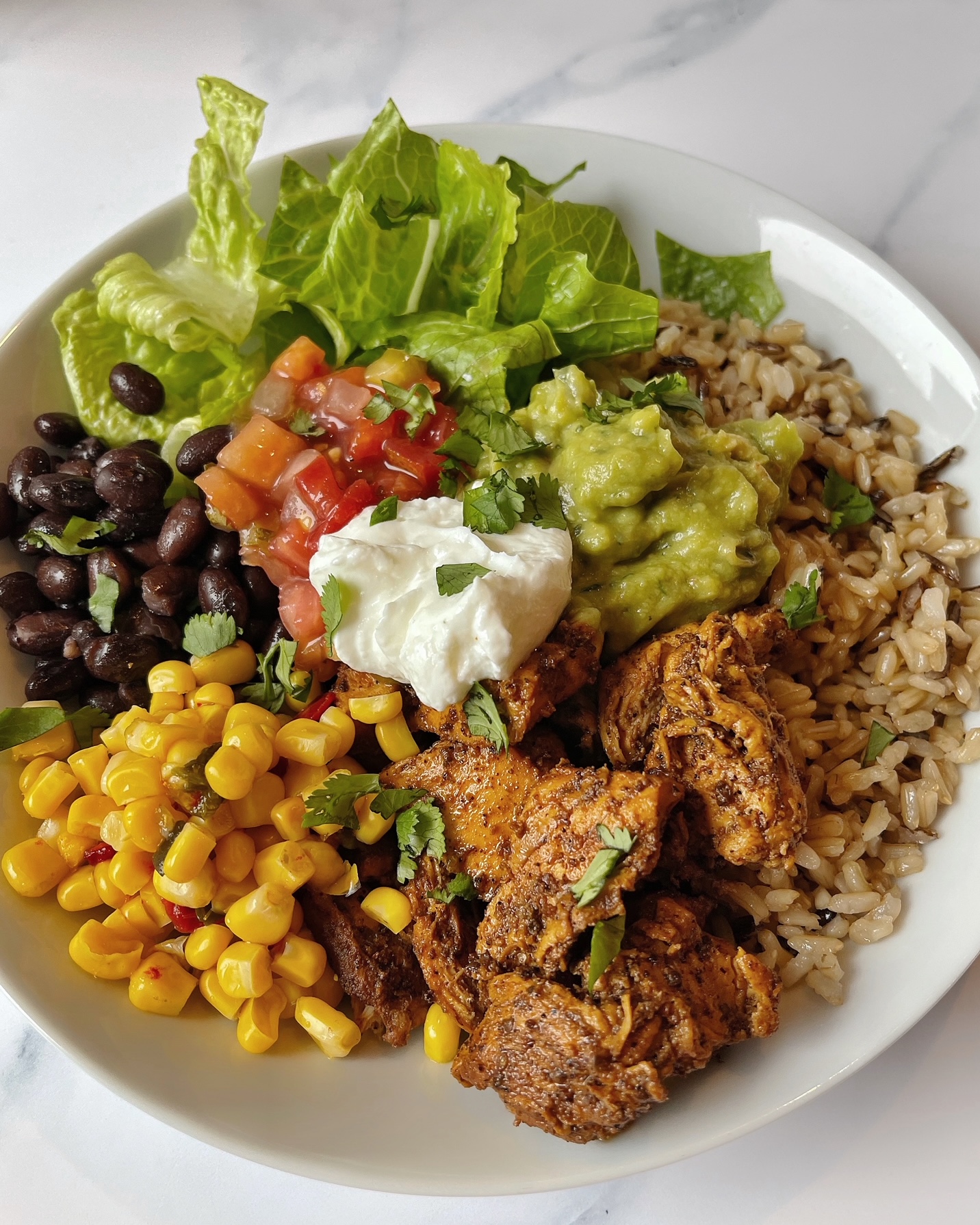 Chicken Burrito Protein Bowl {Chipotle Inspired Recipe